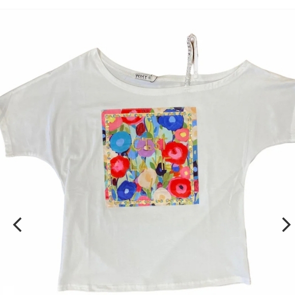 C'est La Vie Open Shoulder Top White - Picture 4 of 4